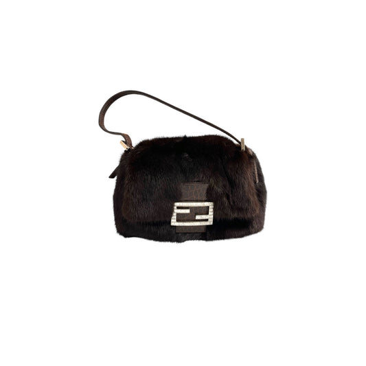vintage Fendi Baguette mini mamma mink fur shoulder bag