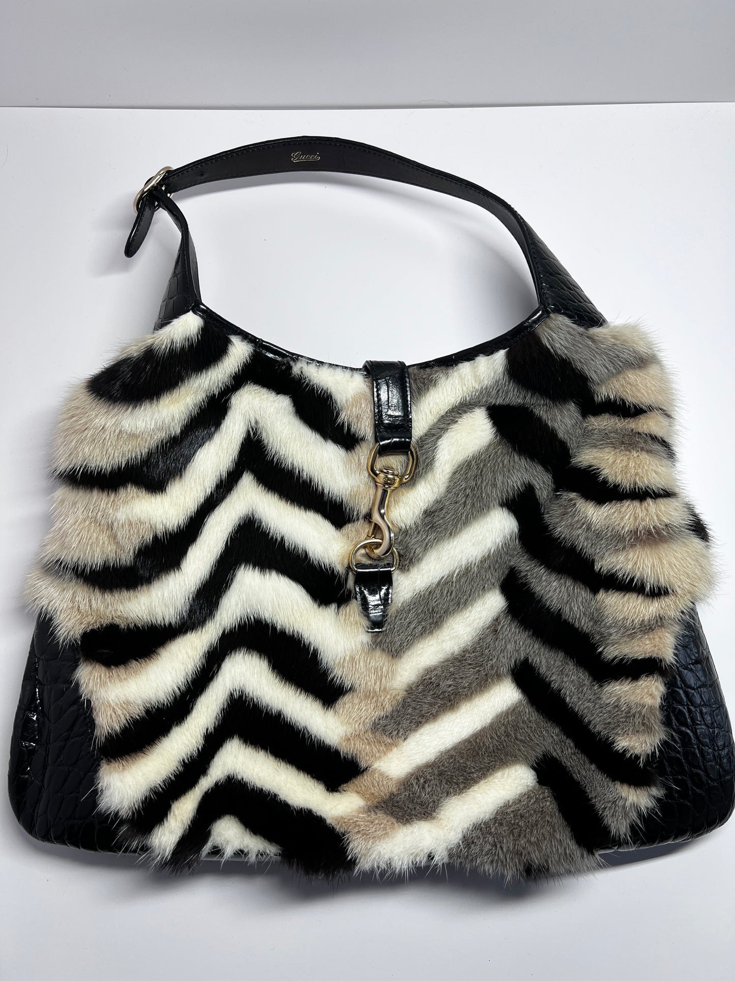 Vintage Gucci mink Crocodile big Jackie bag