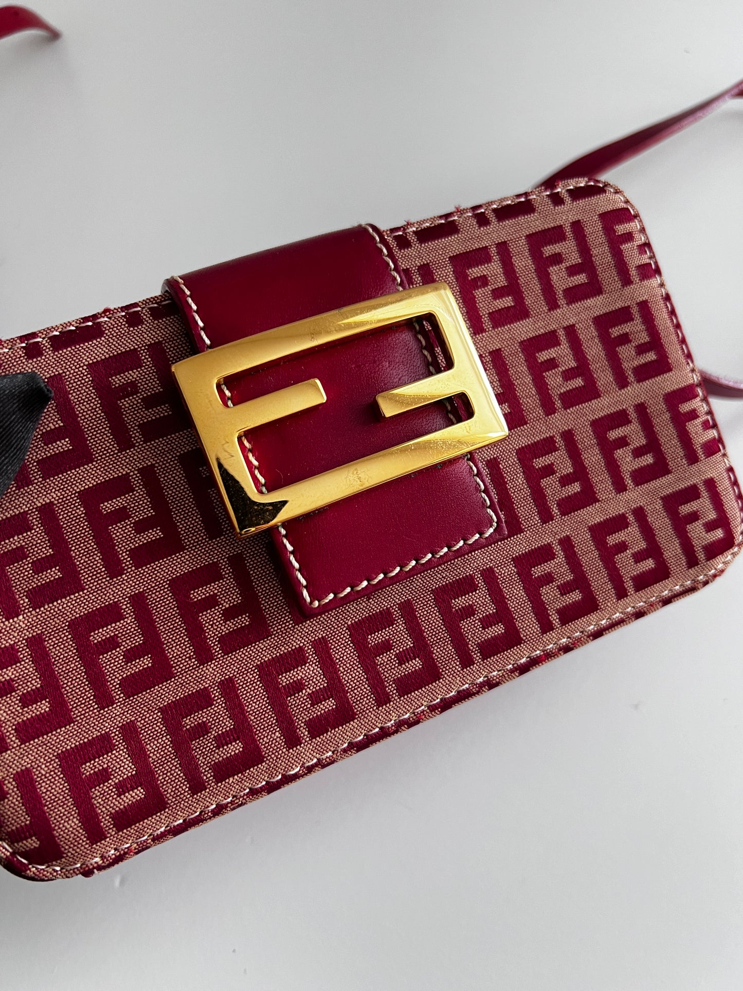 Vintage Fendi zucchino red box crossbody bag