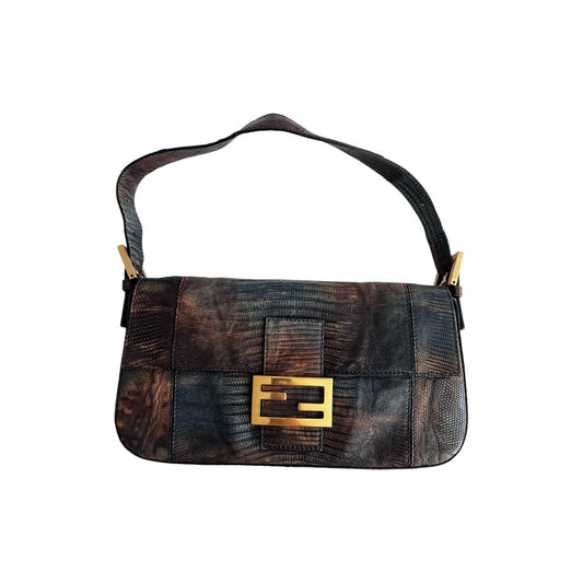 Fendi exotic leather baguette