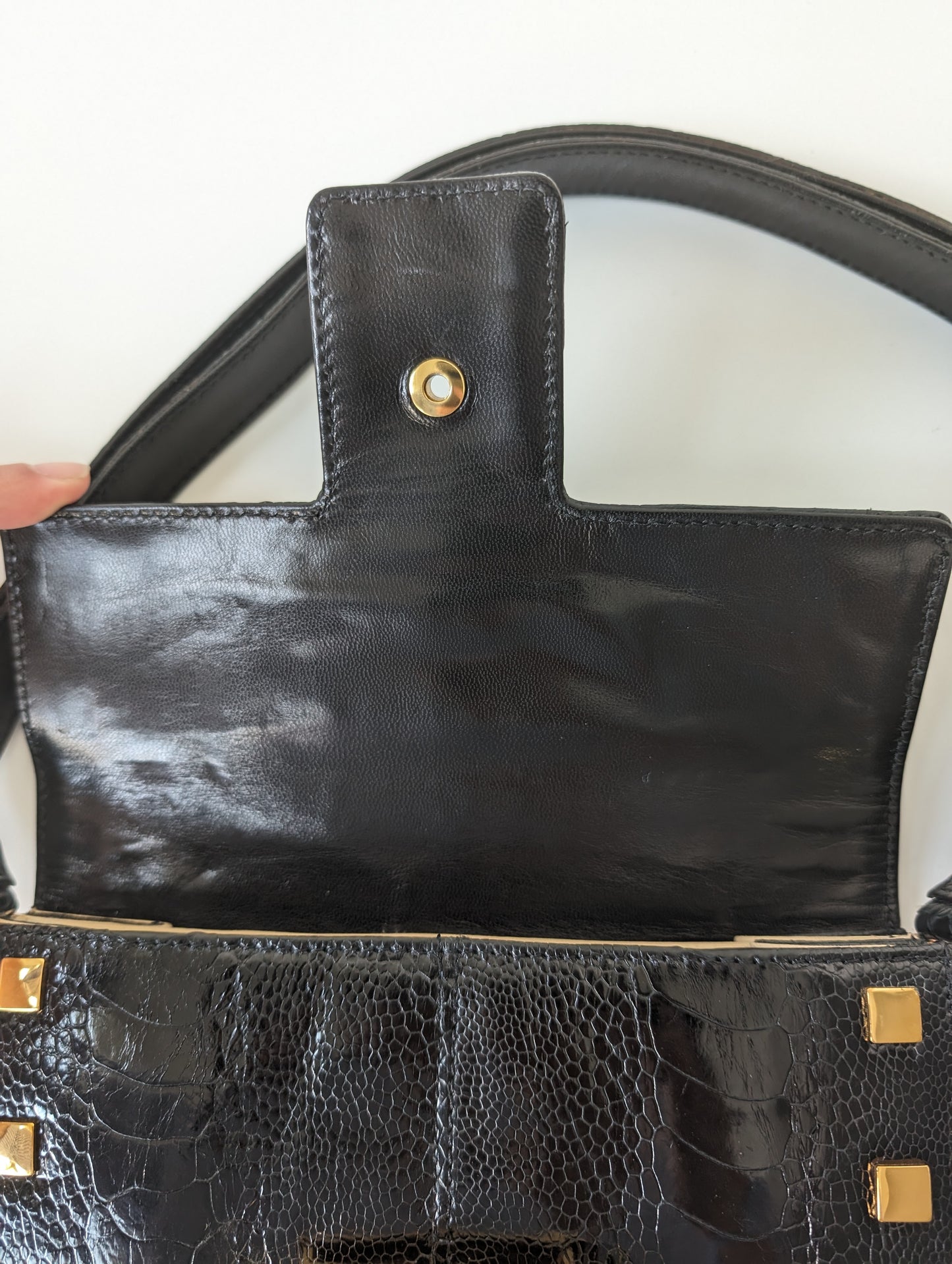 Vintage Fendi exotic leather two way bag