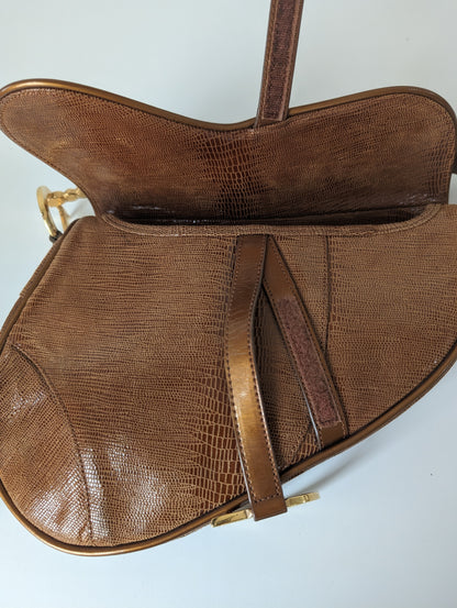 Vintage Dior lizard embossed Saddle bag