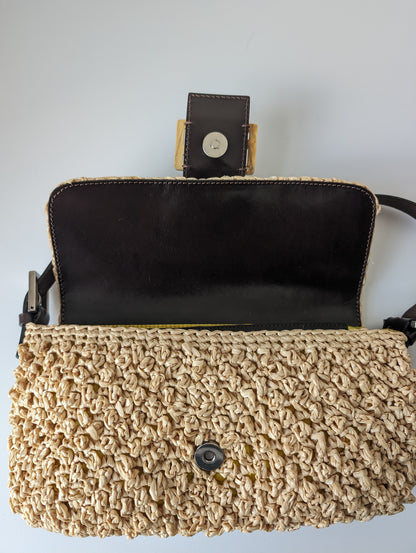 Fendi raffia woven baguette