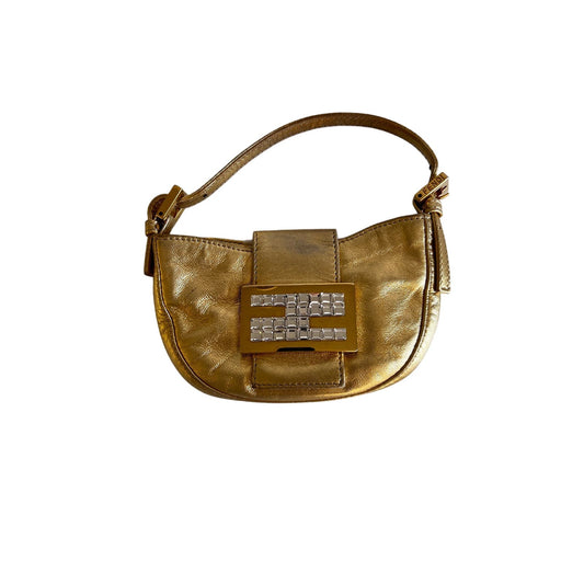 Vintage Fendi gold rhinestone croissant bag