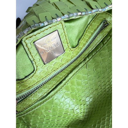 Vintage Fendi lime Sequin baguette