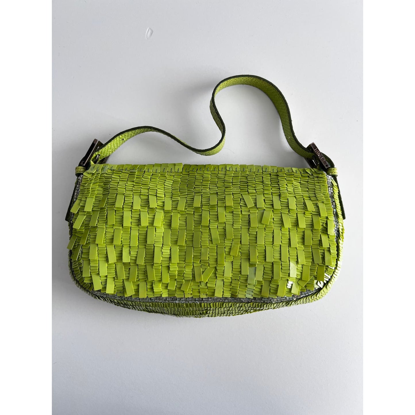 Vintage Fendi lime Sequin baguette