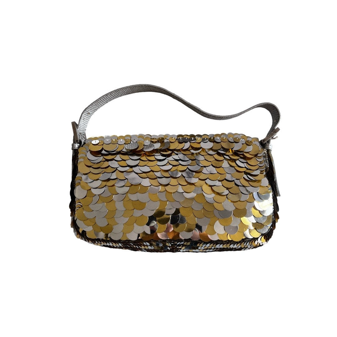 Vintage Fendi Silve & Gold Paillette baguette