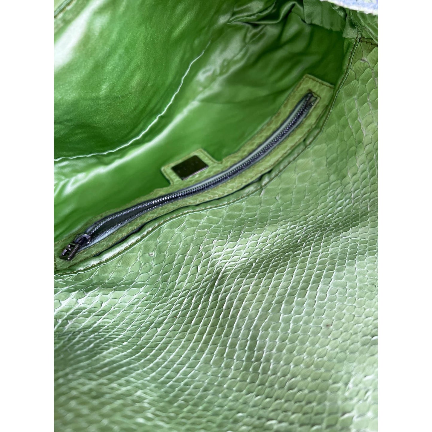 Vintage Fendi lime Sequin baguette