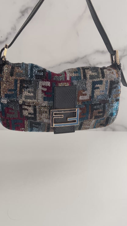 Fendi colorful FF beaded baguette