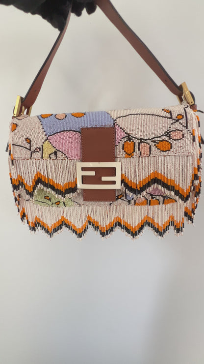 Fendi fringes beaded baguette