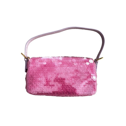 Iconic Fendi Pink Sequin Baguette