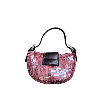 Fendi pink sequin croissant