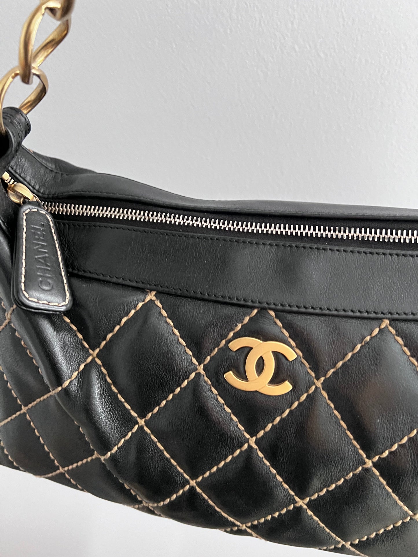 Vintage Chanel CC Surpique tote