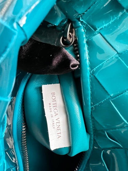 NWOT! Bottega Veneta Blue Patent mini Jodie