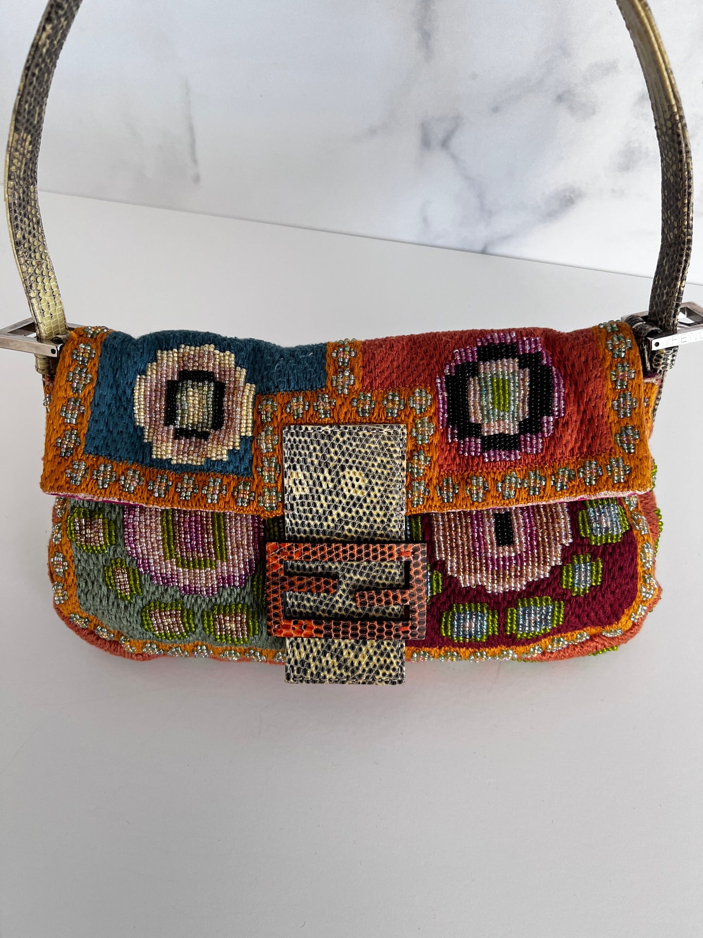 Iconic Fendi Boho Beaded Baguette