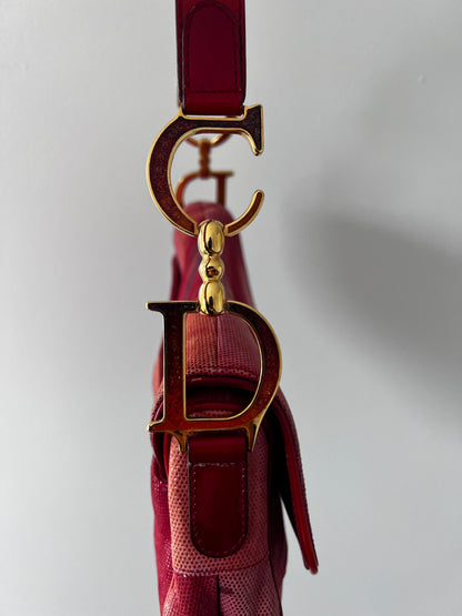 Vintage enamel red Dior saddle