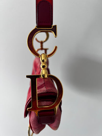 Vintage enamel red Dior saddle