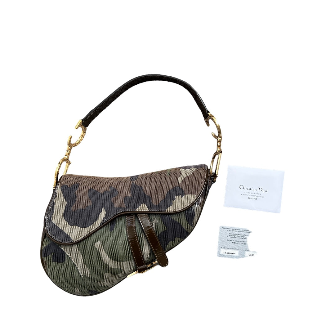 Vintage Dior camouflage saddle 2001