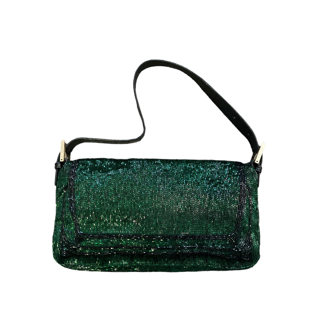 Fendi green beaded baguette