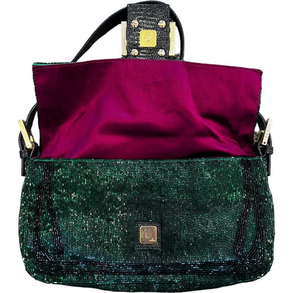 Fendi green beaded baguette