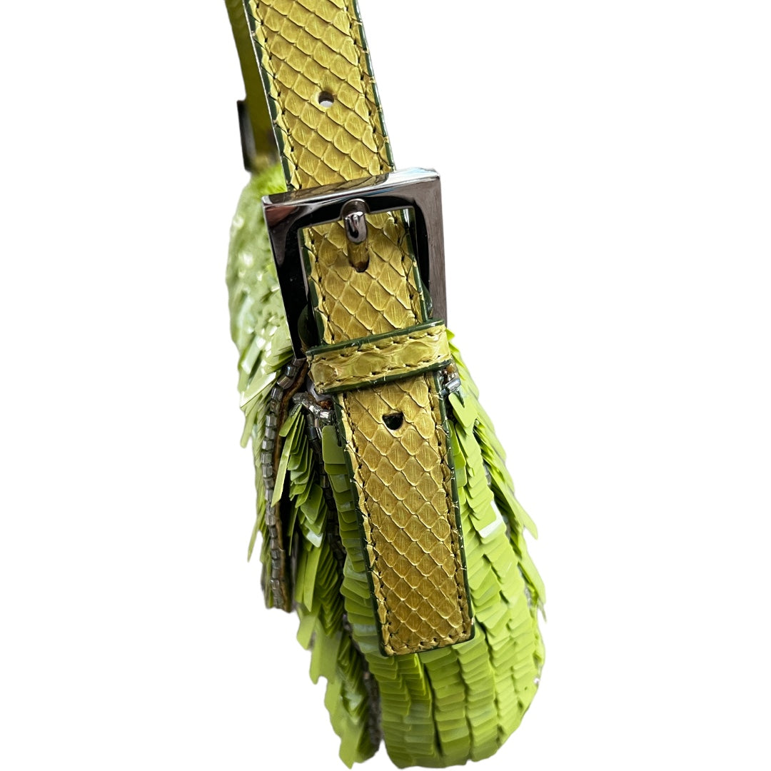 Vintage Fendi green sequin baguette