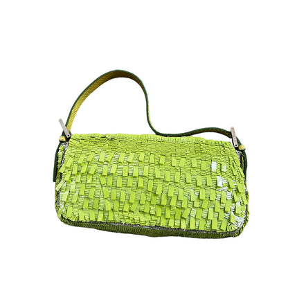 Vintage Fendi green sequin baguette