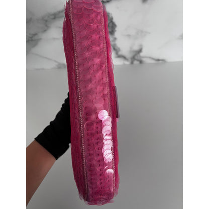 Fendi pink sequin baguette